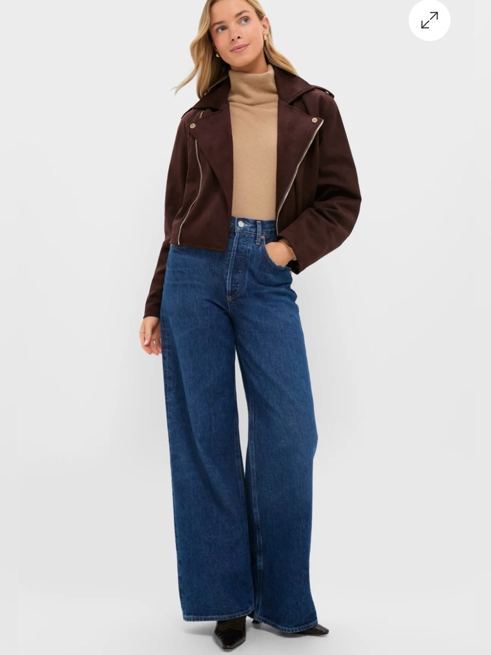 Hyacinth House Chocolate Faux Suede Bristol Jacket